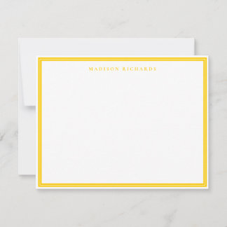 Basic Mustard Yellow Border Personalized  ノートカード