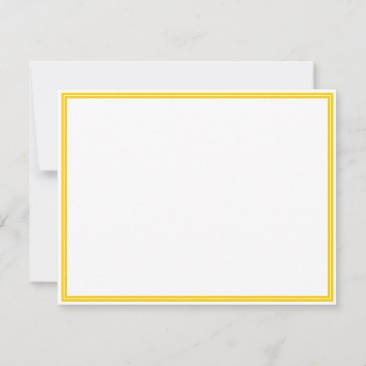 Basic Mustard Yellow Border Personalized  ノートカード (裏面)