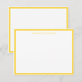 Basic Mustard Yellow Border Personalized  ノートカード (正面/裏面)