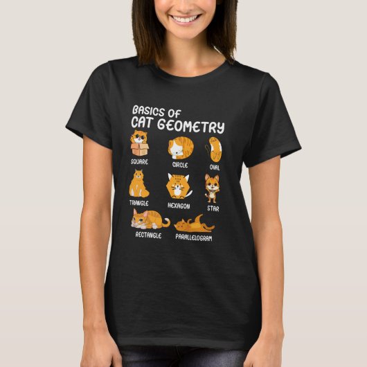 Basic Of Cat Geometry演算先生おもしろいCat Tシャツ (正面)