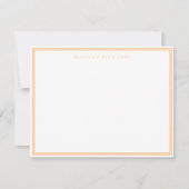 Basic Peach Border Personalized  Note Card ノートカード (正面)