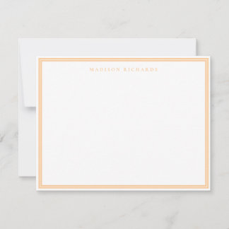 Basic Peach Border Personalized  Note Card ノートカード