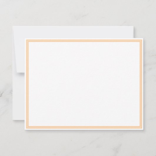 Basic Peach Border Personalized  Note Card ノートカード (裏面)