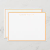 Basic Peach Border Personalized Note Card ノートカード (正面/裏面)