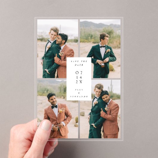 Basic Photo Acrylic Save The Date Card Invitation アクリル招待状 (インサイチュ (ポータブル))