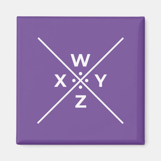 Basic Pigpen Cipher鍵WXYZ (4 / 4) on dark マグネット (正面)