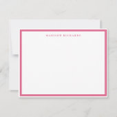 Basic Pink Border Personalized  ノートカード (正面)