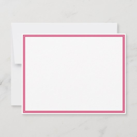 Basic Pink Border Personalized  ノートカード (裏面)