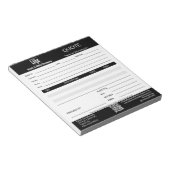 Basic Professional Service Business Black Quote  ノートパッド (アングル)