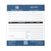 Basic Professional Service Business Blue Quote  ノートパッド (正面)