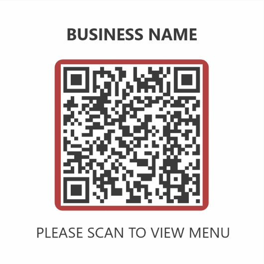Basic Red Restaurant QR Code Scan for Menu Sticker シール (正面)