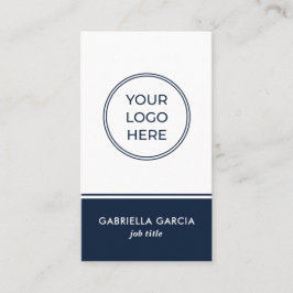 Basic Scannable QR Code Blue Business Card 名刺