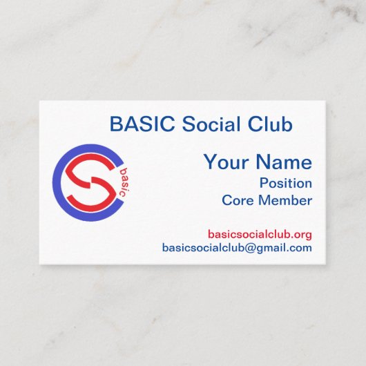 BASIC SOCIAL CLUB – カード (正面)
