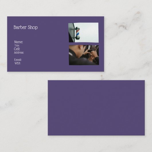BASIC TEMPLATE BUSINESS CARD 床屋 名刺 (正面/裏面)