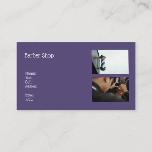 BASIC TEMPLATE BUSINESS CARD 床屋 名刺 (正面)