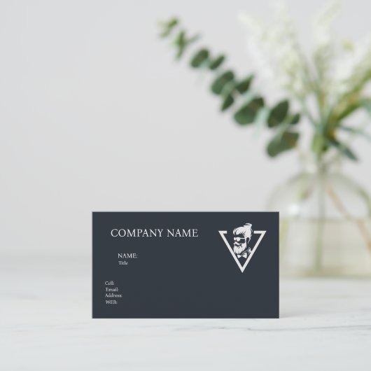 BASIC TEMPLATE BUSINESS CARD 床屋 名刺 (スタンド正面)