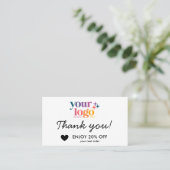 Basic Thank You Business Logo Business Discount 名刺 (スタンド正面)
