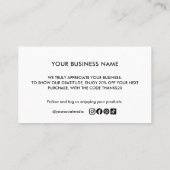 Basic Thank You Business Logo Business Discount 名刺 (裏面)