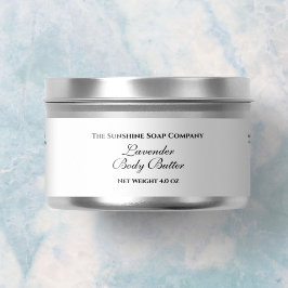 Basic White Cosmetics Jar Label 1" x 7.25更新 ラップアラウンド宛名ラベル