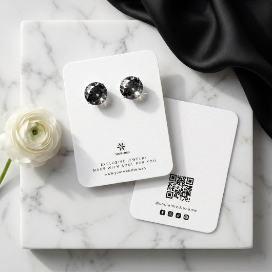 Basic White Jewelry Display Template Logo TMF26 名刺