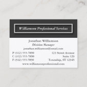 Basic with Dark Gray 2011 CALENDAR名刺 名刺 (裏面)