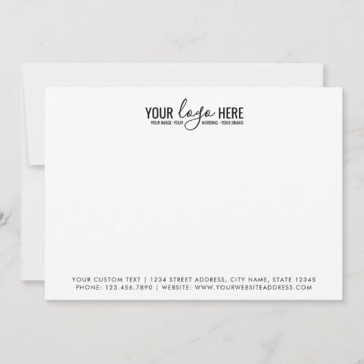 Basic Your Business Companyロゴブランディングシンプル ノートカード (正面)