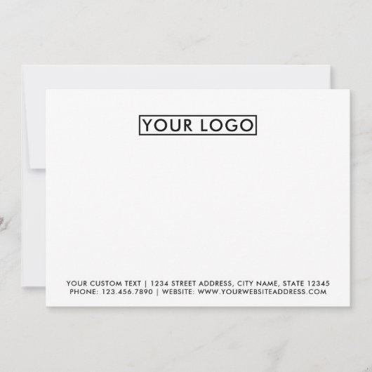 Basic Your Business CompanyロゴブランディングシンプルN ノートカード (正面)