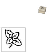 Basil Leaves Herbs Vegetable Rustic Linocut  ラバースタンプ (押印)