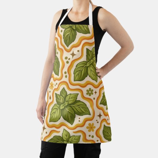 Basil Pattern Kitchen Apron エプロン (インサイチュ)