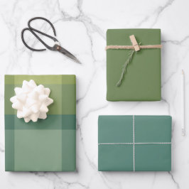 Basil & Sage Wrapping Paper Flat Sheet Set of 3 ラッピングペーパーシート