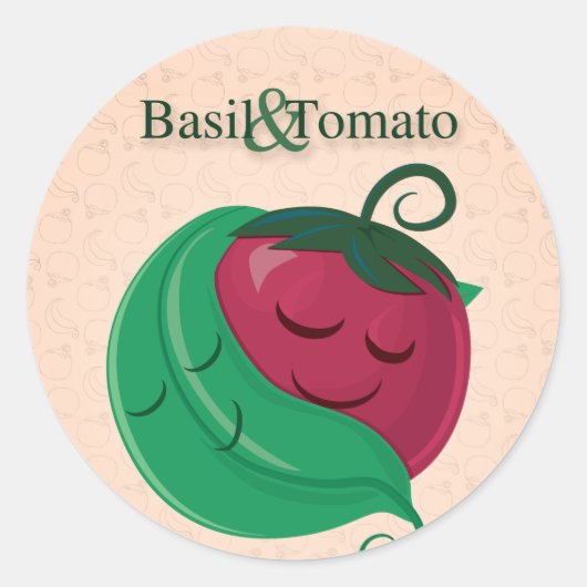 Basil & Tomato ラウンドシール (正面)