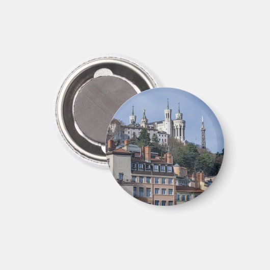 Basilica of Notre-Dame de Fourvière 2 round magnet マグネット (正面/裏面)