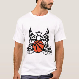 basket aile wings tete mort skull basketball 1706 tシャツ