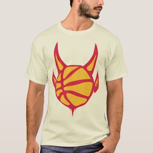 basket ballon diable basketball devil logo sport tシャツ (正面)