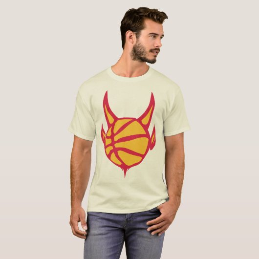 basket ballon diable basketball devil logo sport tシャツ (正面フル)