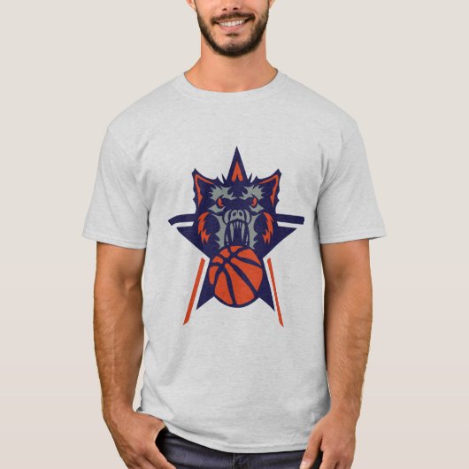 basket loup garou wolf logo sport basketball tシャツ (正面)