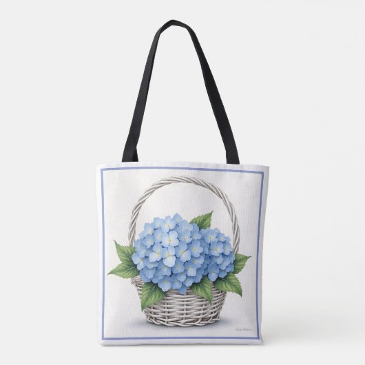 Basket of Blue Hydrangeas トートバッグ (裏面)