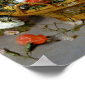 Basket of Flowers, Jan Brueghel the Younger ポスター (角)