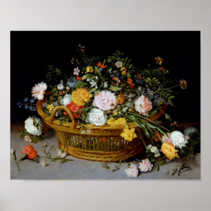 Basket of Flowers, Jan Brueghel the Younger ポスター