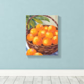 Basket of Oranges Fruit Citrus Painting キャンバスプリント (インサイチュ (ウッドフロア))