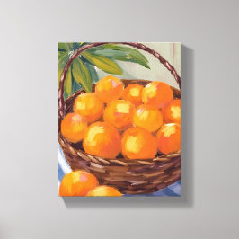 Basket of Oranges Fruit Citrus Painting キャンバスプリント