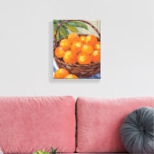 Basket of Oranges Fruit Citrus Painting キャンバスプリント (インサイチュ (リビング))