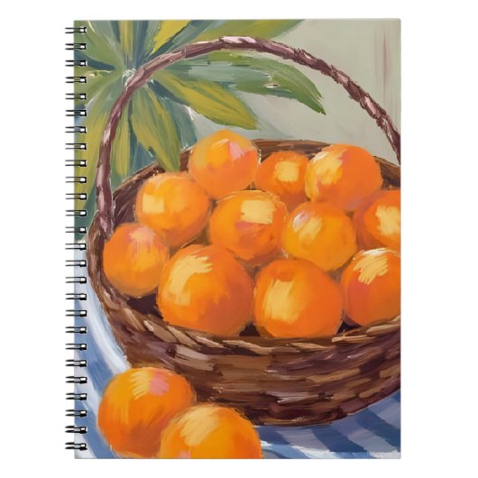 Basket of Oranges Fruit Citrus Painting ノートブック (正面)