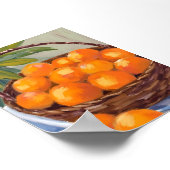Basket of Oranges Fruit Citrus Painting ポスター (角)