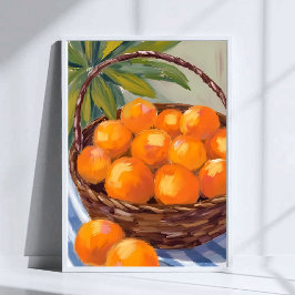 Basket of Oranges Fruit Citrus Painting ポスター