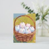 Basket of Pumpkins | Watercolor Fall Autumn シーズンポストカード (スタンド正面)