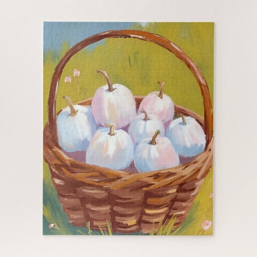 Basket of Pumpkins | Watercolor Fall Autumn ジグソーパズル (縦)