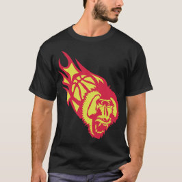 basket singe hurle monkey basketball flamme fire tシャツ