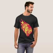 basket singe hurle monkey basketball flamme fire tシャツ (正面フル)