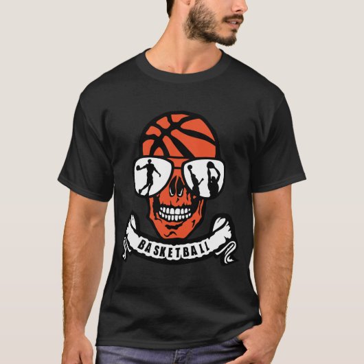 basket tete de mort skull lunette banderole ballon tシャツ (正面)